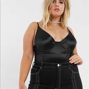 PUBLIC DESIRE Curve Structured Satin Bodysuit